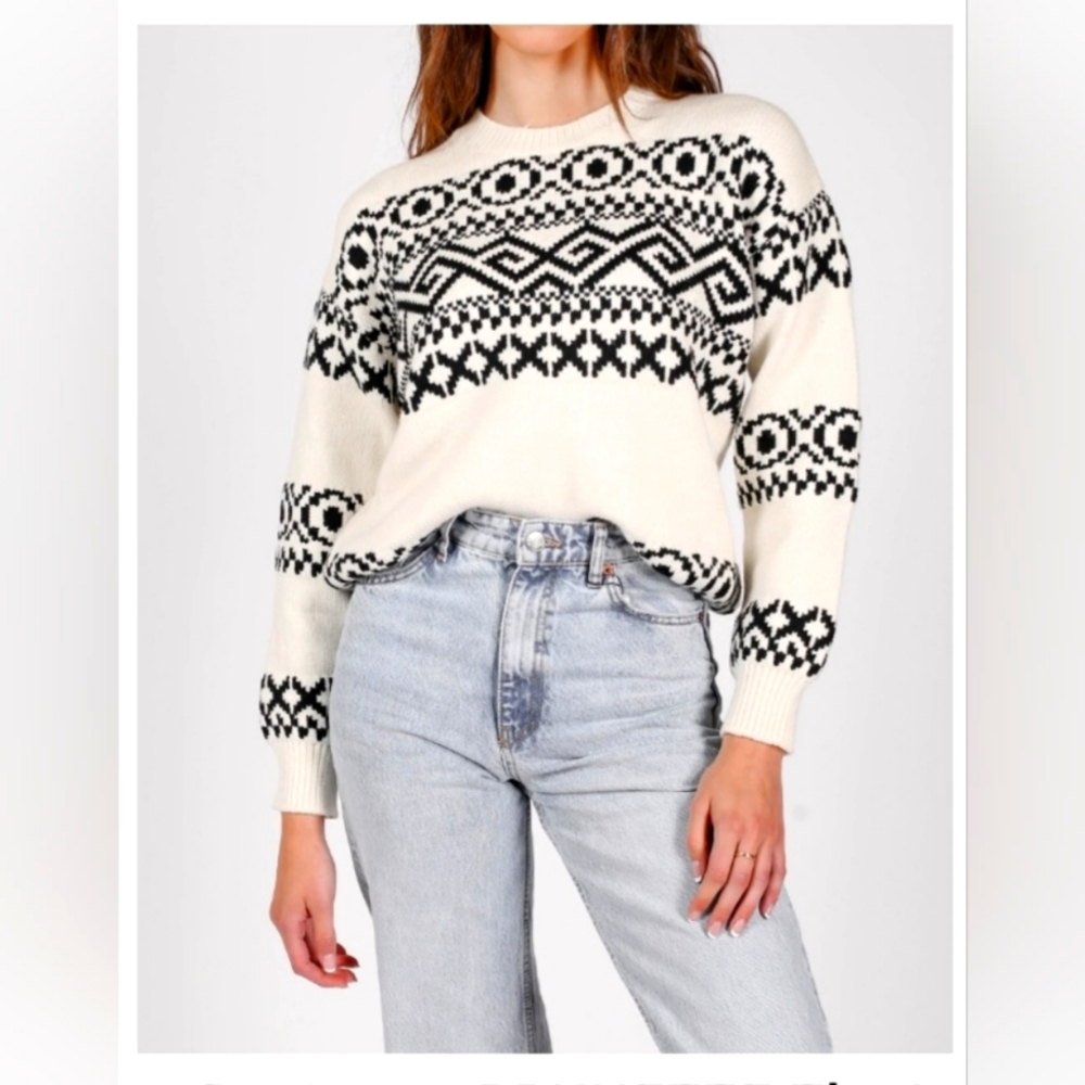 Fair Isle Knit Sweater By Brunette the Label